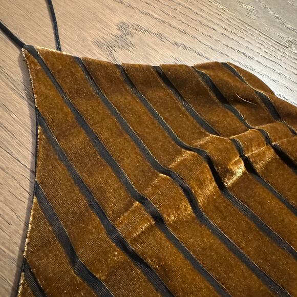 Forever 21 Ribbed Velvet Brown and Black Bodycon Mini Dress Size XS - Picture 3 of 5